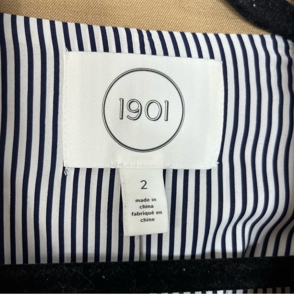 1901 Size 2 Women's Tan Cotton Stretch Blazer Tailored - Picture 2 of 8